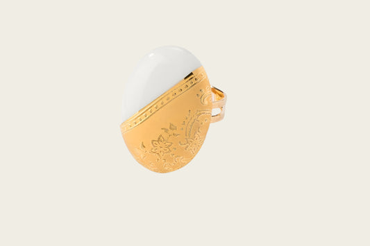Ilse Collectie goud ovaal porseleinen ring