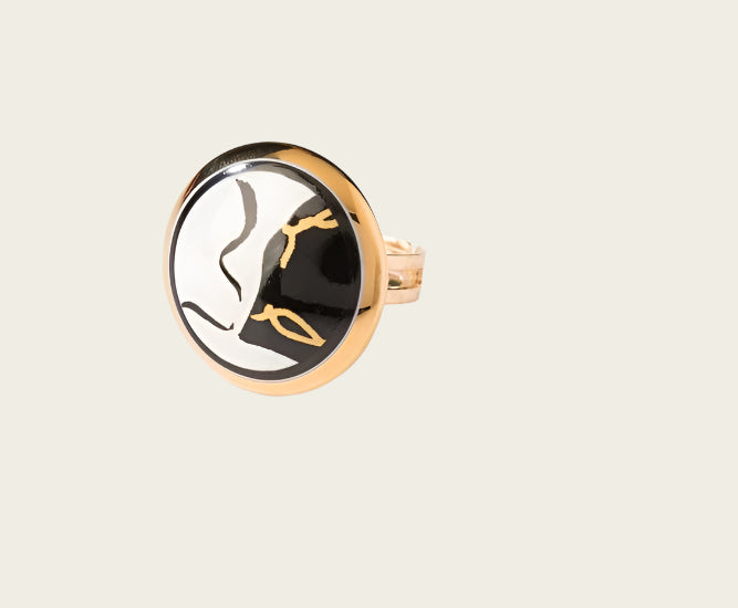 Ontmoeting Collectie goud rond porseleinen ring