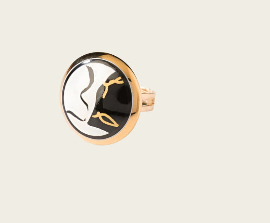 Ontmoeting Collectie goud rond porseleinen ring