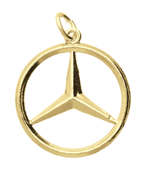 Zilveren Auto embleem groot ketting hanger 14 karaat goud verguld 1241849086