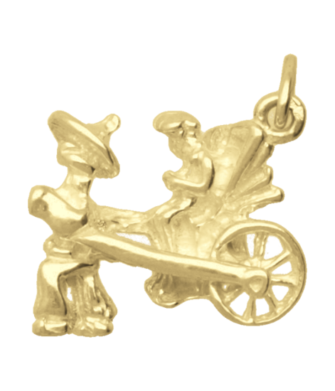 Golden Rickshaw Necklace Pendant