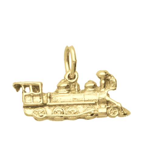 Golden Locomotive Necklace Pendant