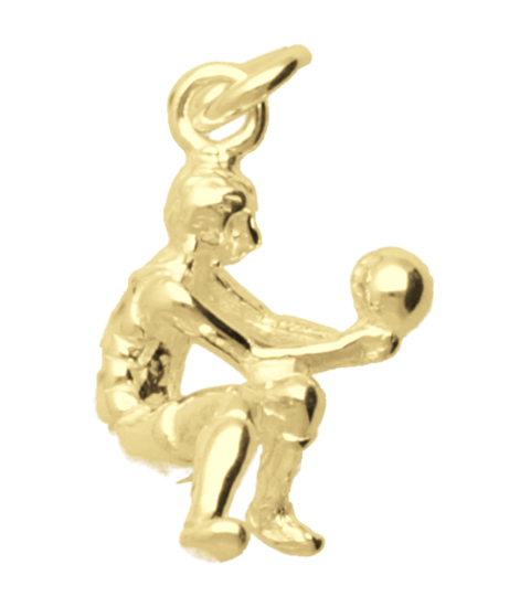 Gouden Volleyballer ketting hanger