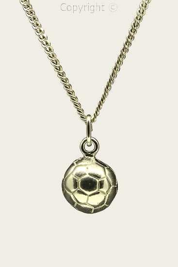 Gouden Voetbal massief ketting hanger