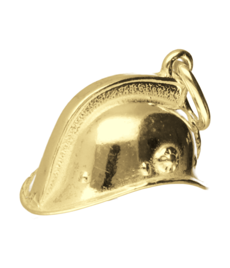 Golden Firefighter Helmet Luxury Necklace Pendant