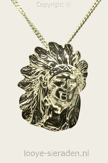 Gouden Indiaan middel ketting hanger