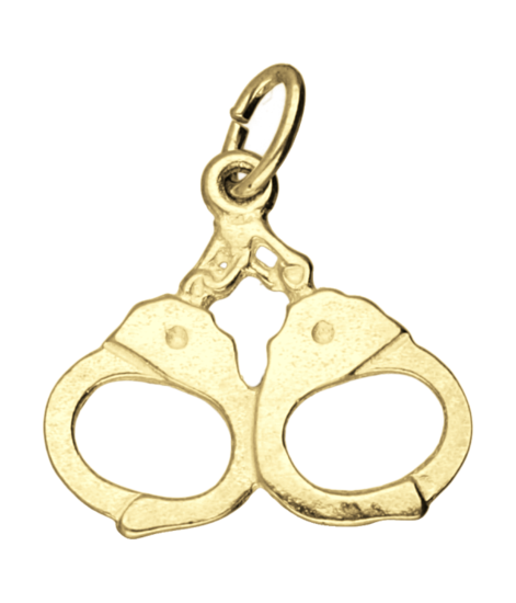 Gouden Handboeien ketting hanger