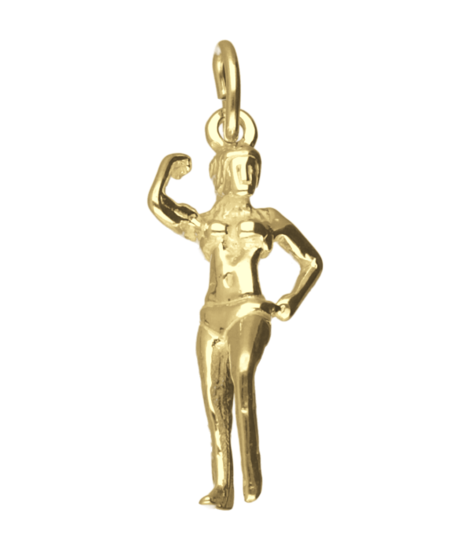 Gouden Bodybuildster ketting hanger