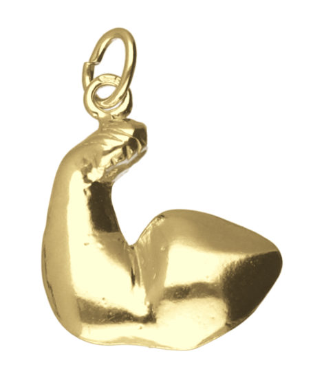 Gouden Sterke arm biceps ketting hanger