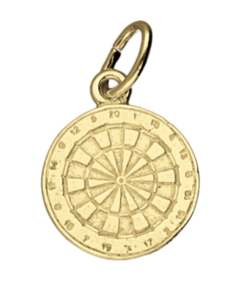 Gouden Dartbord klein ketting hanger