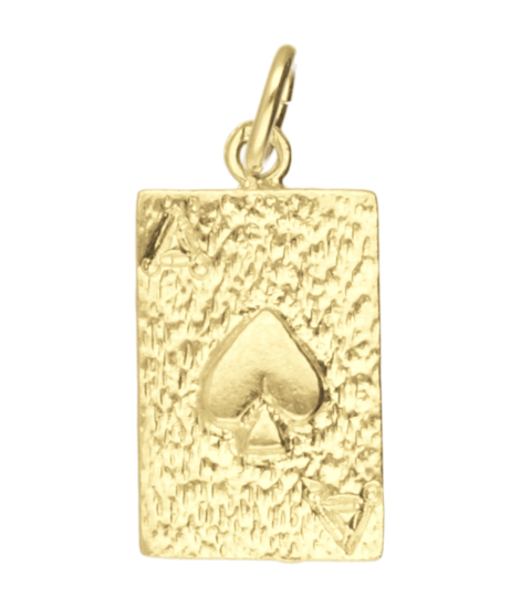 Gouden Schoppen Aas ketting hanger