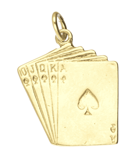 Gouden Kaartspel ketting hanger