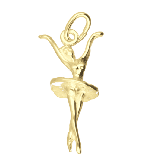 Gouden balletdanseres ketting hanger