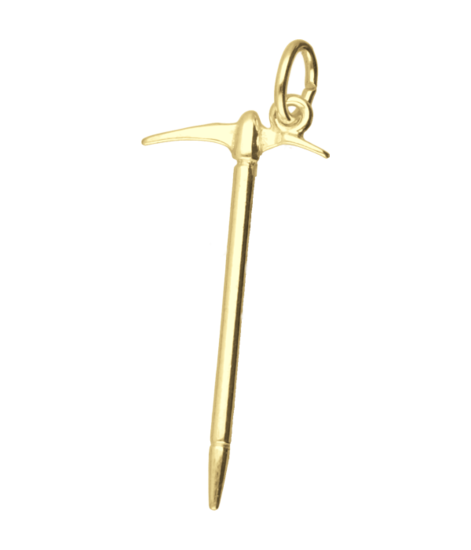 Gouden Pikhouweel bergsport ketting hanger