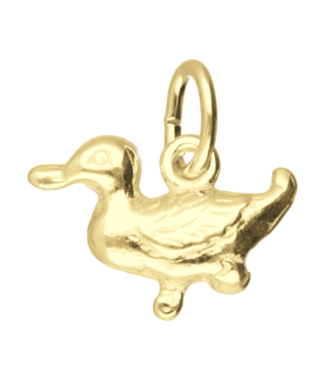 Gouden Eend ketting hanger