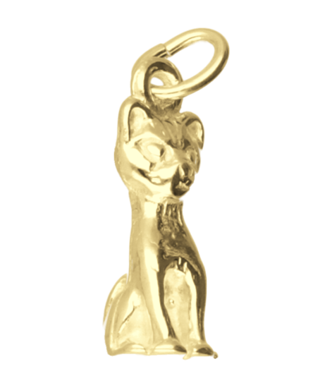 Gouden Poes zittend ketting hanger