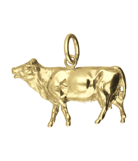 Gouden Koe groot ketting hanger