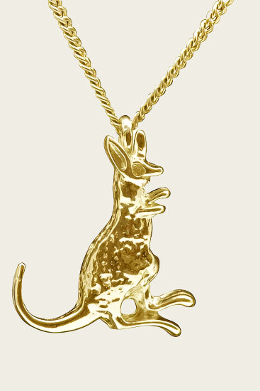 Gouden Kangoeroe ketting hanger