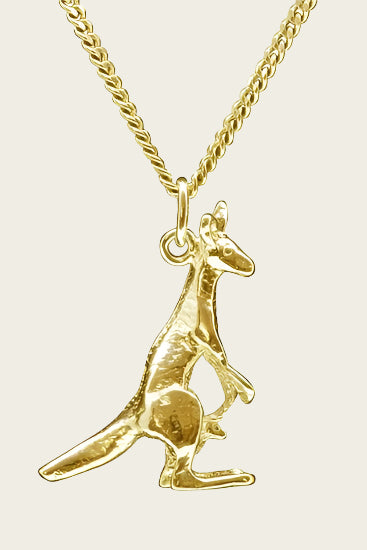Gouden Kangoeroe ketting hanger