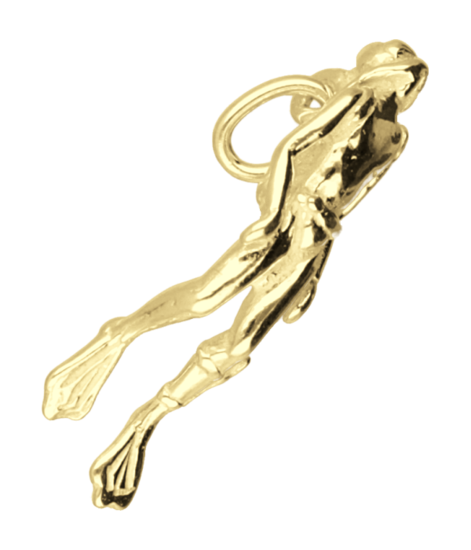 Gouden Duiker middel ketting hanger