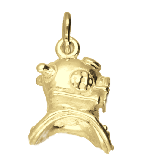 Gouden Duikhelm ketting hanger