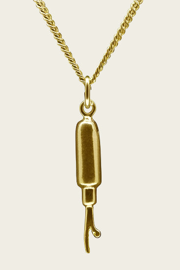 Gouden Knoopsgaten mes ketting hanger