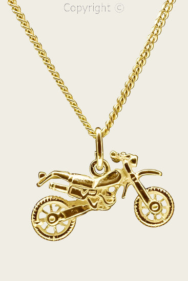 Gouden Crossmotor ketting hanger