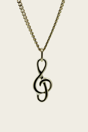 Gouden Muzieksleutel ketting hanger - klein