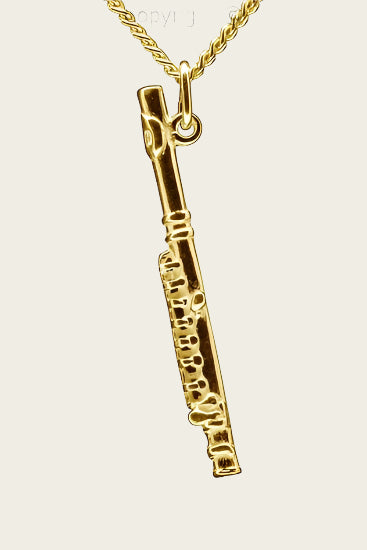Golden Flute Necklace Pendant