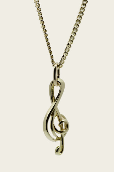 Golden Music Clef Necklace Pendant