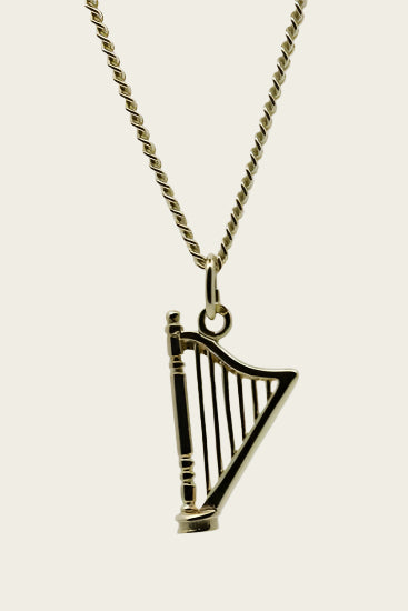 Gouden Harp ketting hanger