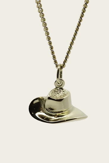 Gouden Cowboyhoed ketting hanger