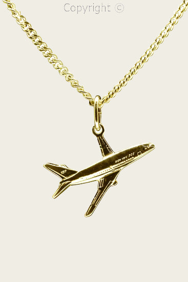 Gouden Vliegtuig Boeing 737 ketting hanger