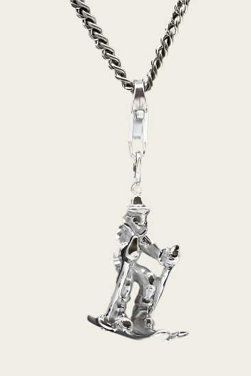 Zilveren Skier hanger en/of bedel