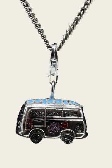 Zilveren Hippie bus hanger en/of bedel