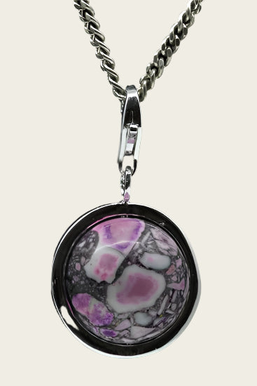 Silver Round glass ball rotating in ring pendant and/or charm