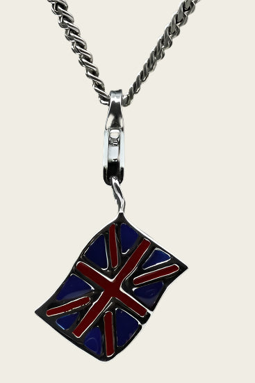 Zilveren Engelse vlag hanger en/of bedel