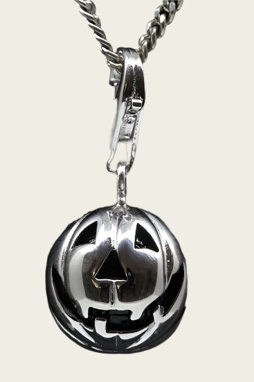 Zilveren Pompoen Halloween hanger en/of bedel