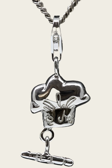 Zilveren Koksmuts chefkok hanger en/of bedel