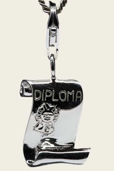 Zilveren Diploma hanger en/of bedel