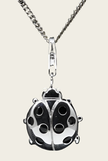 Silver Ladybug black dots pendant and/or charm