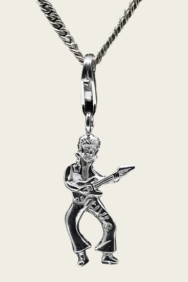 Zilveren Elvis hanger en/of bedel