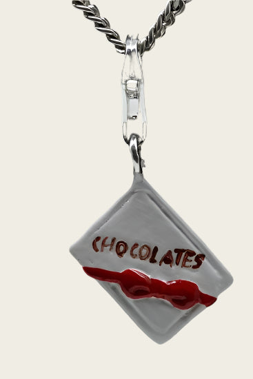 Zilveren Chocolades hanger en/of bedel