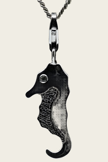 Silver Seahorse flat pendant and/or charm