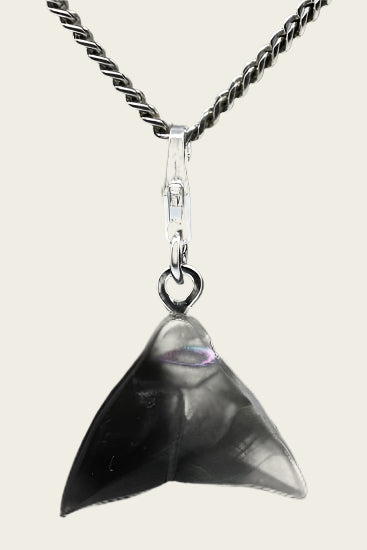 Silver Whale Tail Mother of Pearl Pendant and/or Charm