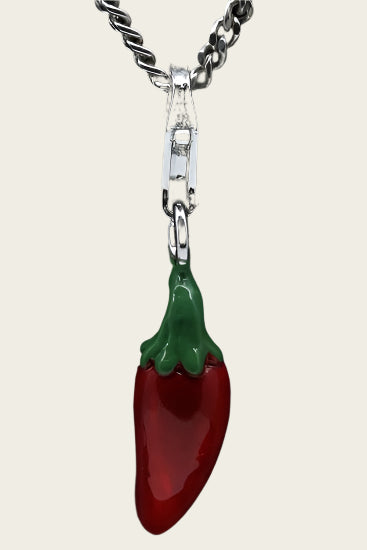 Zilveren Spaanse peper hanger en/of bedel