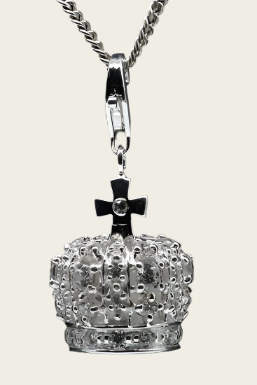 Zilveren Kroon met kristallen hanger en/of bedel