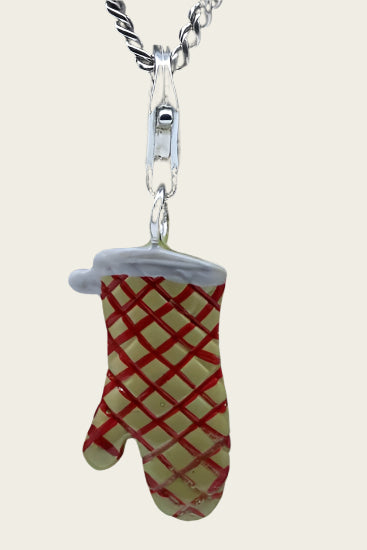 Zilveren Ovenhandschoen hanger en/of bedel