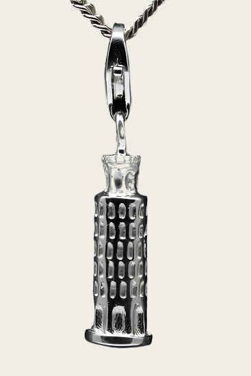 Zilveren Toren van Pisa hanger en/of bedel
