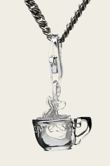 Zilveren Espresso kopje hanger en/of bedel